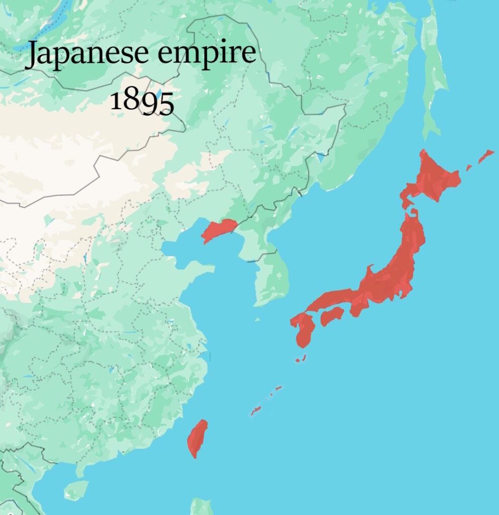 A map of the Japanese empire in 1895