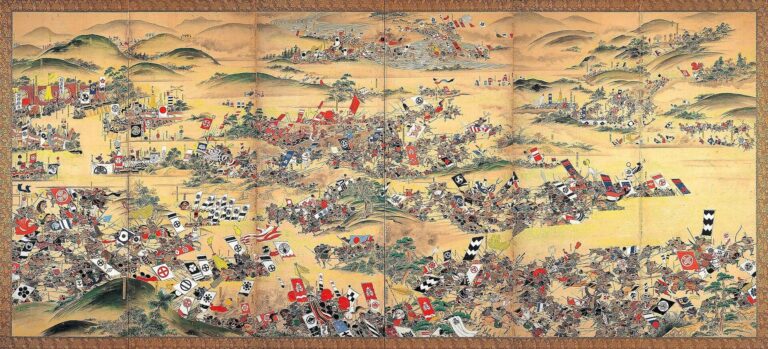 The Eastern and Western armies clash at Sekigahara