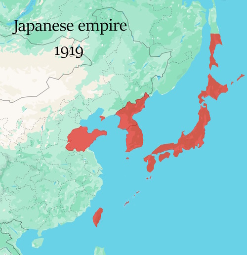 Map of the Japanese empire in 1919