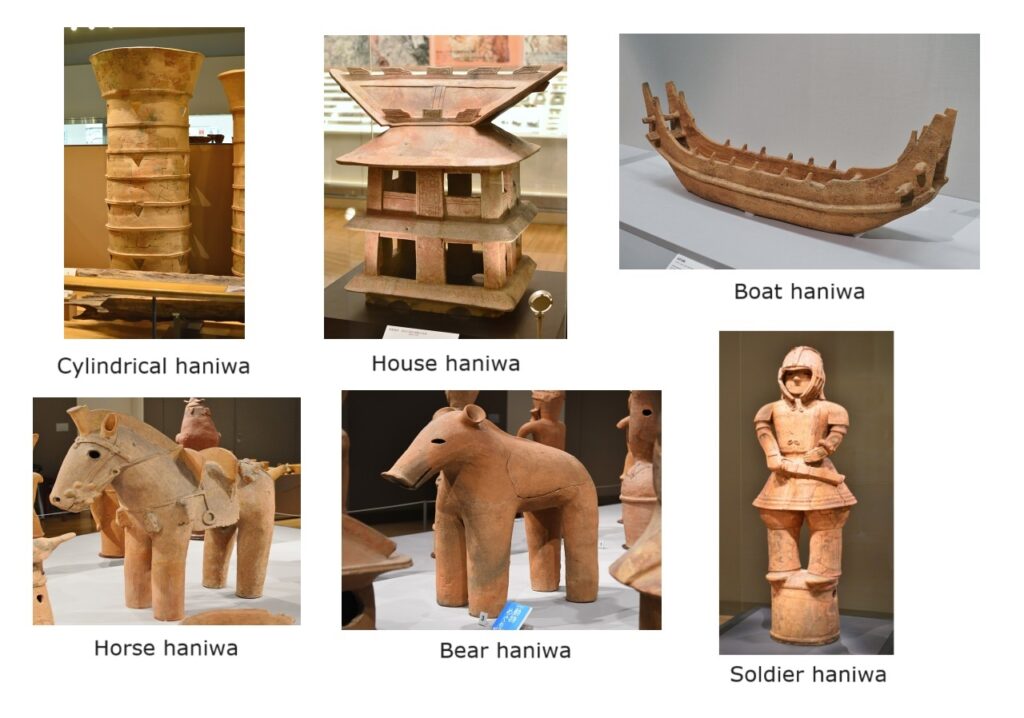 Examples of various types of haniwa