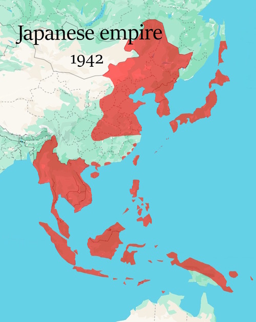 Map of the Japanese empire in 1942