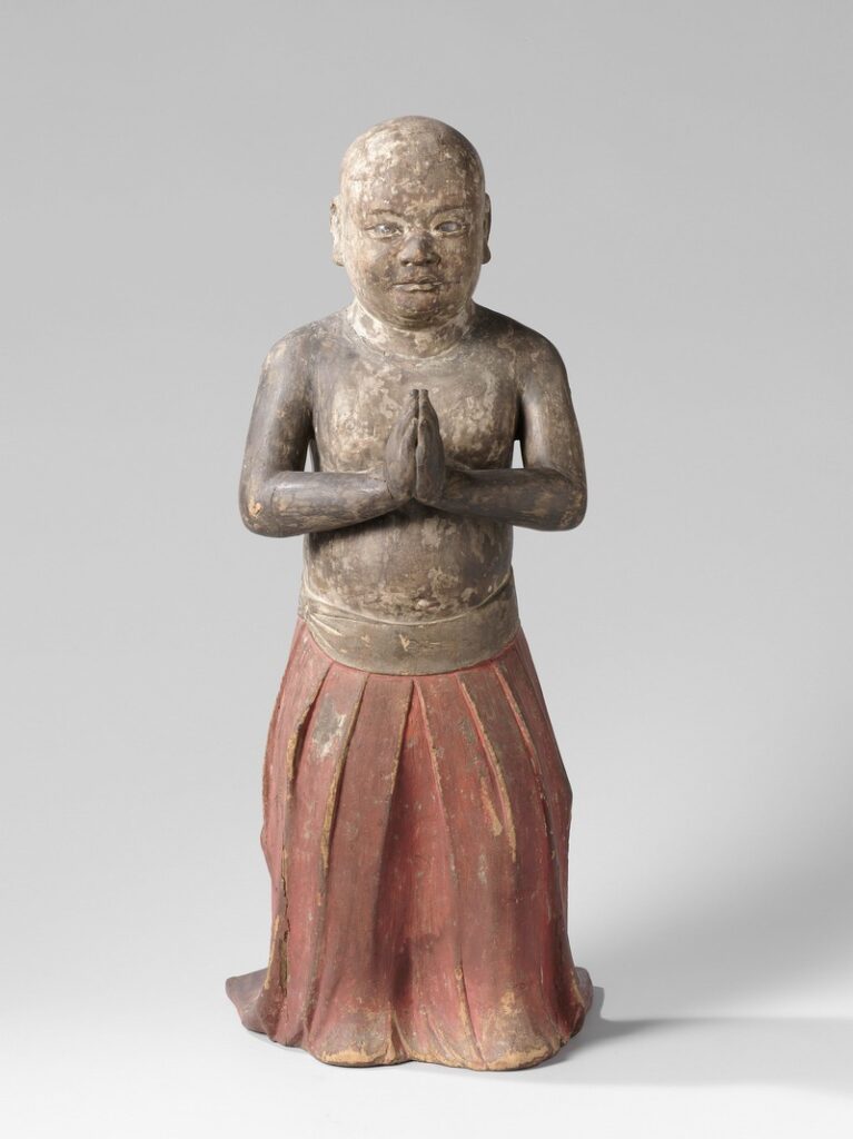 Buddhist statue of an infant Shōtoku Taishi praying