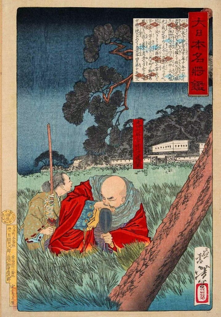 Ukiyoe painting depicting Takeda Shingen's death