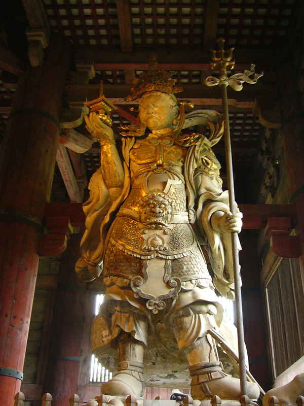 Tamonten - one of the four guardian statues inside the Great Buddha Hall
