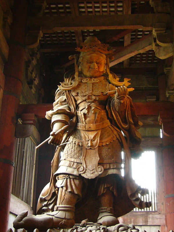 Kōmokuten - one of the four guardian statues inside the Great Buddha Hall