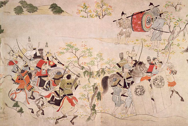 Sadatō's brother, Abe no Munetō advances on Yoriyoshi’s army