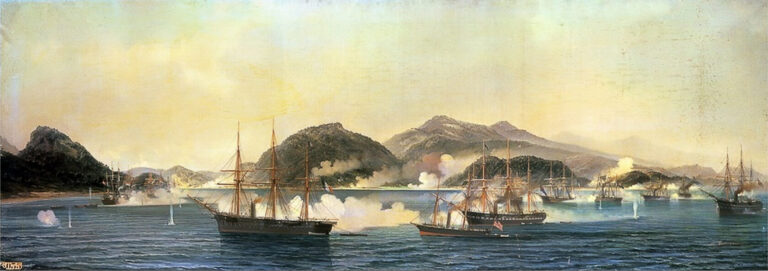 Painting depicting the Battle of Shimonoseki