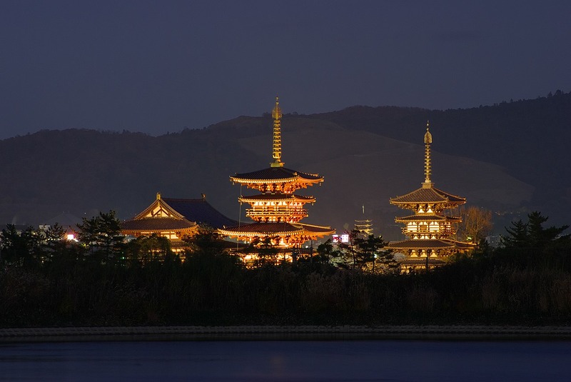Yakushiji at night