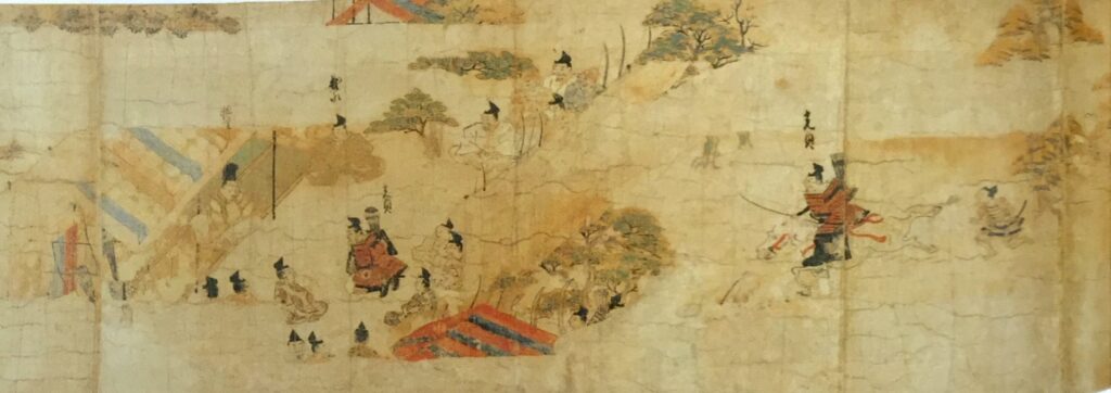 Fujiwara no Mitsusada meets with Minamoto no Yoriyoshi