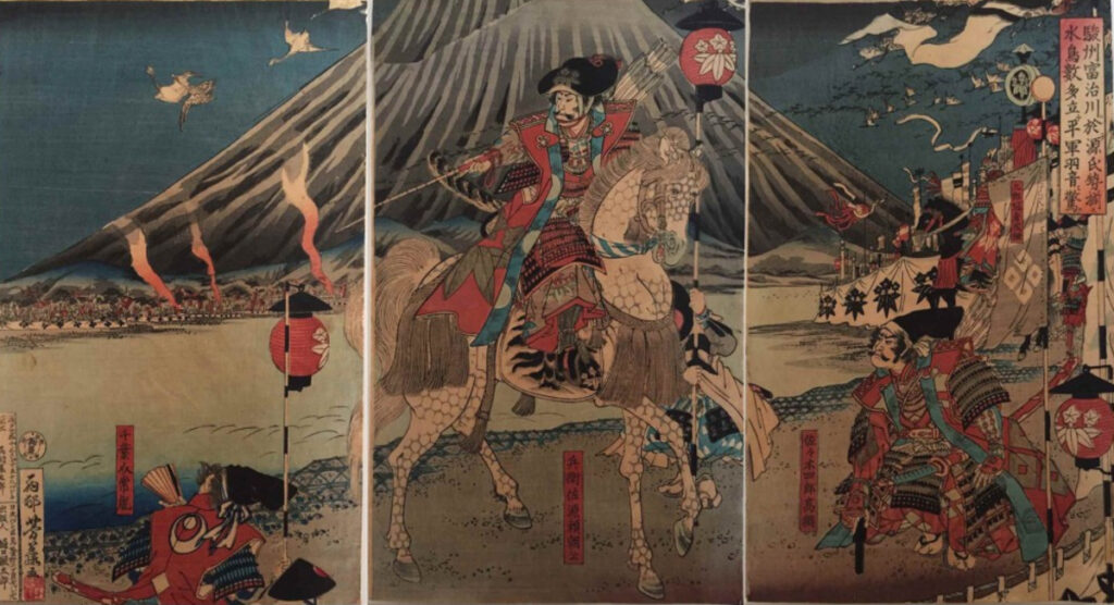 The Takeda army prepares to cross the Fujigawa River